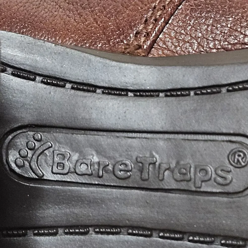 BARETRAPS Brown Leather Tyley Stacked Cone Heel‎ Booties Size 6.5 M